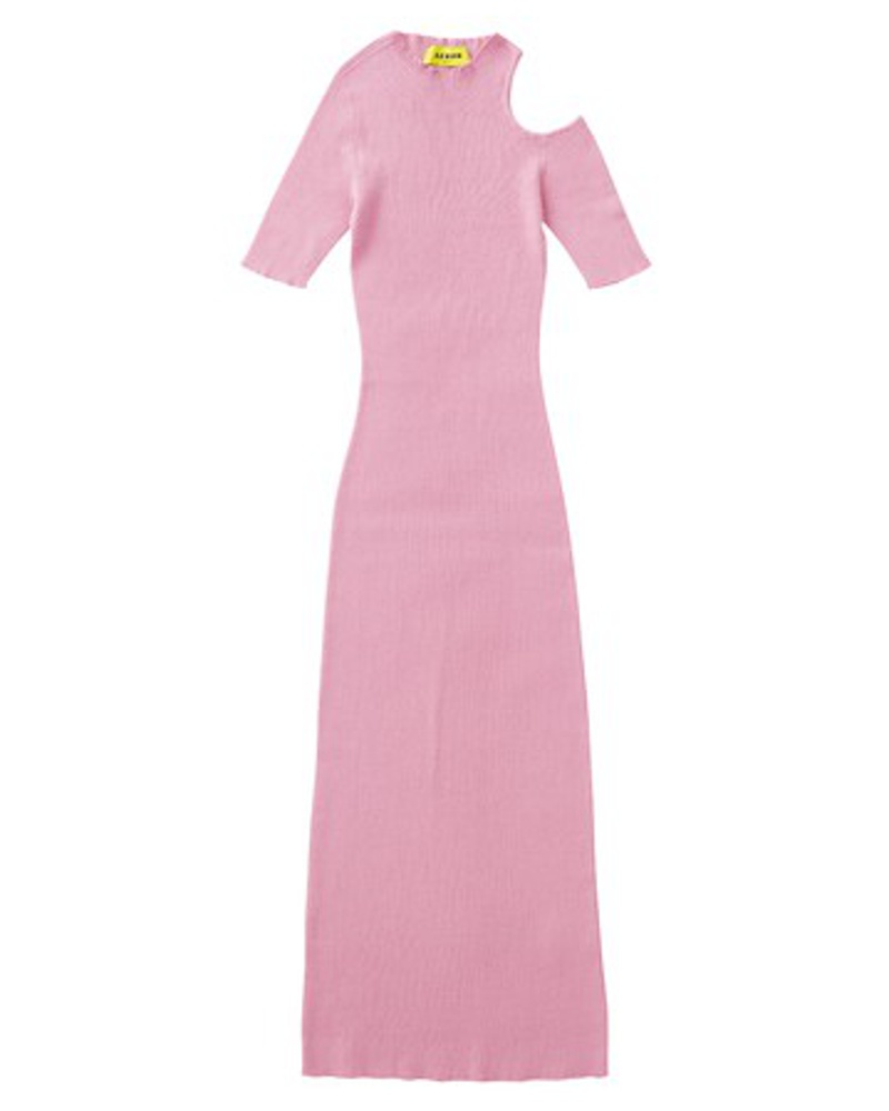 AERON Damen Geripptes Midikleid mit Cut-outs Zero203