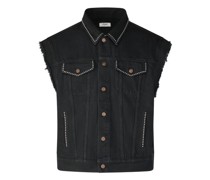 Trucker-Jacke Aus Denim Mit Künstler-Stickerei