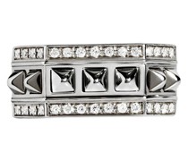 Einreihiger Ring Rockaway mit Spitzen und Diamanten und in Silber