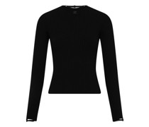 Rippstrickpullover mit elastischen Bündchen
