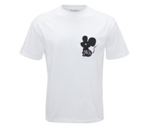 T-Shirt mit gesticktem Maus-Logo