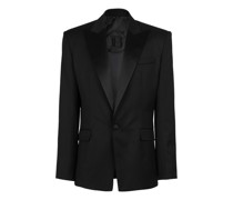 Woll-Blazer mit Satin-Kragen