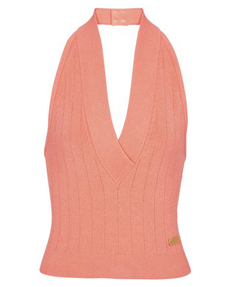 Balmain Damen Rückenfreies Strick-Top