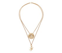 Layered Necklace With Bumper-Moon Crystal Pendant