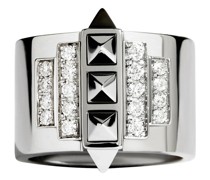 Ring Pinky Rockaway mit fünf Spitzeun und Diamanten und in Silber
