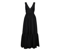 Langes, gestuftes Plissee-Kleid