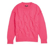 Pullover Rosa mit Zopfmuster