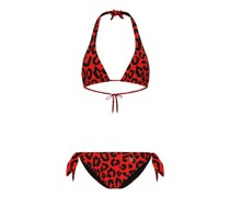 Gepolsterter Triangel-Bikini mit Leopardenprint