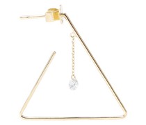 Mono-Ohrring Dreieck mit einem Diamanten
