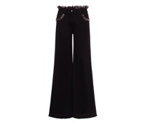 Jeans-Schlaghose mit Stickerei