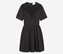 Kurzes Schwarzes Kleid mit Knöpfen und Tüll