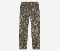 Leoparden-Jeans mit geradem Bein The Kooples