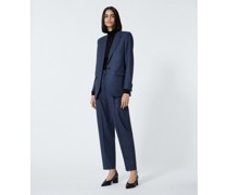 Marineblaue Wolljacke mit Streifen
