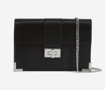 Mittelgroße Emily Pochette aus Schwarzem Leder