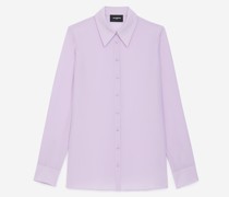Seidenhemd Klassisch Violett Knöpfe