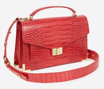 Mittelgroße Emily Tasche mit Krokooptik in Rot