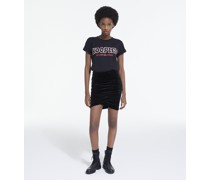 Schwarzes T-shirt mit Siebdruck