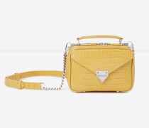 Gelbe Ledertasche Barbara in Krokooptik