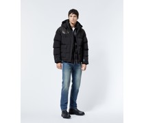 Daunenjacke Gesteppt Schwarz Westerndetail
