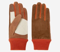 Handschuhe Wildleder Orange und Beige