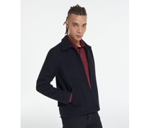 Schwarze Wolljacke