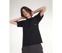 T-shirt Schwarz Baumwolle Kontrastösen