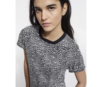 Schwarzes T-shirt mit Leopardenmuster