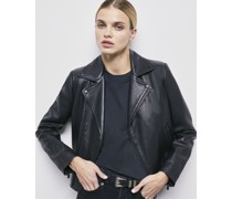 Schwarze Lederjacke