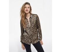 Seidenhemd mit Leopardenmuster