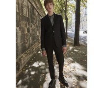 Elegante Jacke aus Schwarzer Wolle mit Revers
