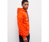 Oranges Kapuzensweatshirt mit Schriftzug