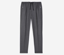Dunkelgraue Wollhose mit Motiven