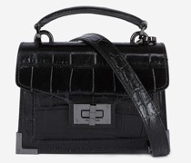 Nano-handtasche Emily aus Schwarzem Strukturiertem Leder