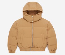 Daunenjacke Beige Gesteppt Gürtel