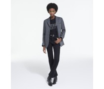 Graue Wolljacke mit Motiv