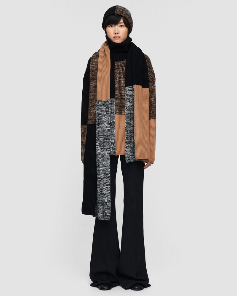 Joseph Damen Merino Collage High Neck Jumper