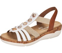 Sandalen, Leder, Gummizug, für Damen