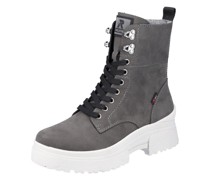 Schnürstiefelette, Reißverschluss, Blockabsatz, für Damen
