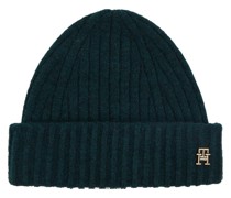 Beanie, uni, Strick, Emblem, für Damen