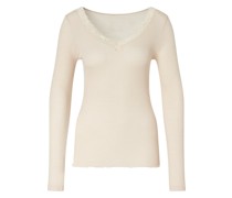 Woll-Shirt, Langarm, Spitze, für Damen