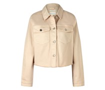 Jeansjacke, Kappkragen, uni, cropped, für Damen