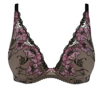 Triangel-BH, ungepolstert, Blumen-Stickerei, für Damen
