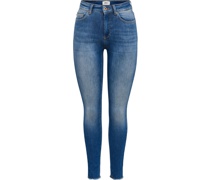 Ankle Jeans, Skinny Fit, Fransensaum, für Damen