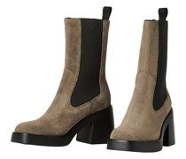 Chelsea Boots, Veloursleder, Blockabsatz, für Damen