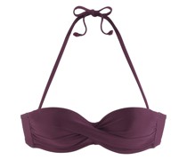Simple Bügel-Bandeau-Bikini, Raffung, für Damen