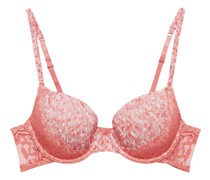Micro Printed W Lace Bügel-BH, verstellbare Träger, wattierte Cups, für Damen