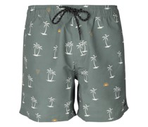 Badeshort, Tunnelzuginimal-Print, für Herren