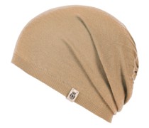 Beanie, Rippbündchen, Label, uni, für Damen