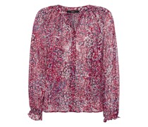 Bluse, Schlüsselloch-Ausschnittinimal-Print, für Damen