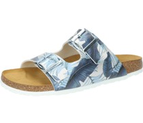 Tieffußbett-Pantoletten, floral, Schnallen, für Damen